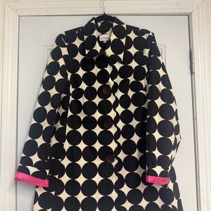 3 Sisters Black and White Polka Dot Jacket with Pink Trim